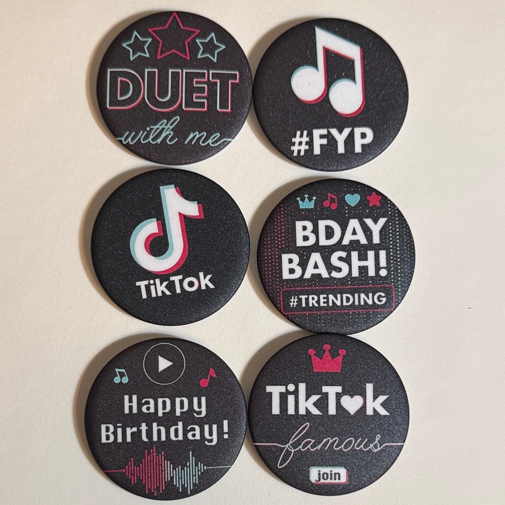 TikTok Themed Button Set